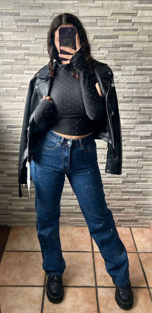 jeans brillantinato